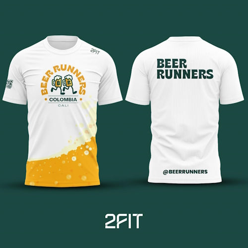 Camiseta Beer Runners - Blanca